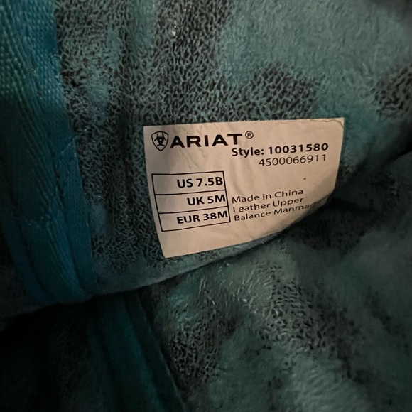 Ariat Teal and Black Leather Western Boots - Picture 10 of 13